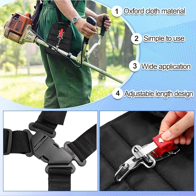 2 Pcs Padded Double Shoulder Strap Belt, Adjustable Trimmer Shoulder Strap for Brush Cutter, Lawn Mower, Blower