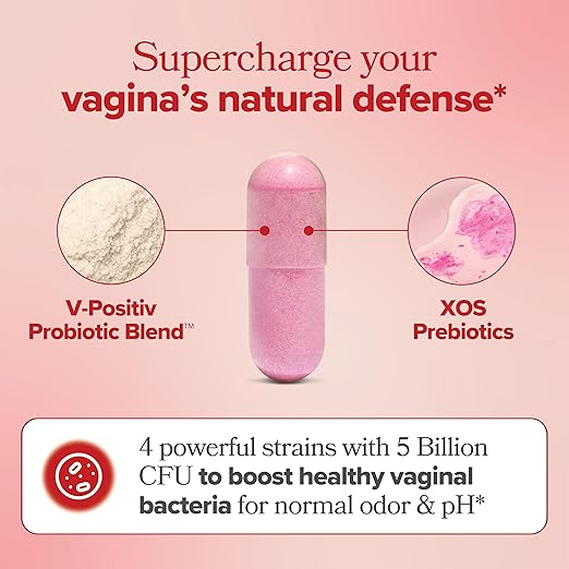 O Positiv URO Vaginal Probiotic for Women – pH Balance, Odor Control & Intimate Health – Prebiotics & Lactobacillus Blend – Vegan, Non-GMO – 60 Capsules