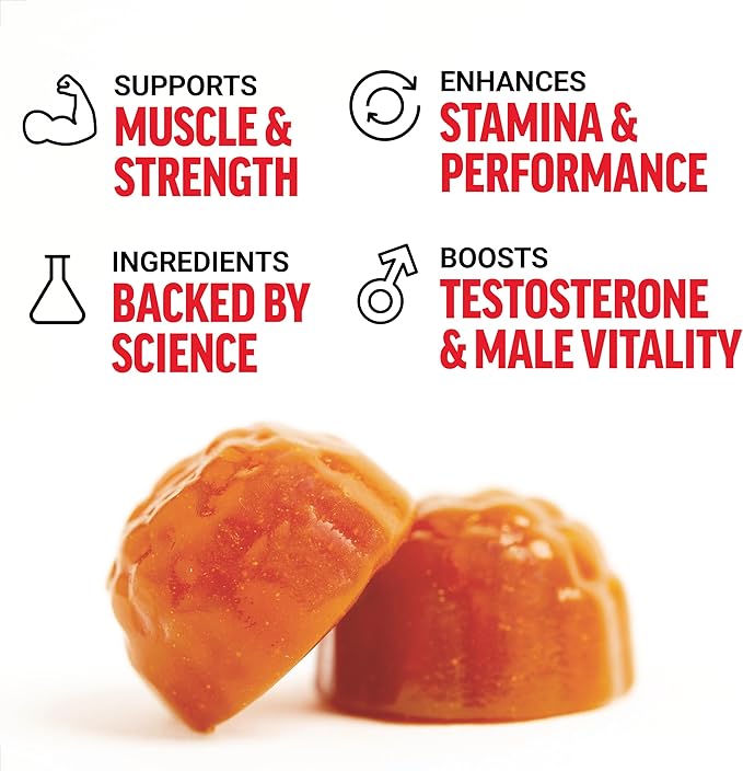 Force Factor Test X180 Testosterone Gummies for Men – Tongkat Ali, Horny Goat Weed, Fenugreek, Tribulus & Maca – Berry Punch – Natural Testosterone Booster – 60 Gummies