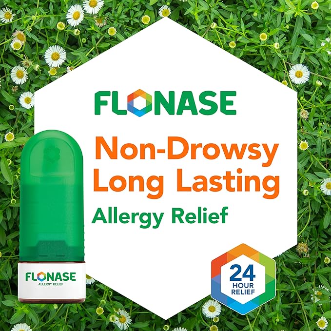 Flonase Allergy Relief Nasal Spray 24 Hour Non-Drowsy Allergy Medicine 72 Sprays