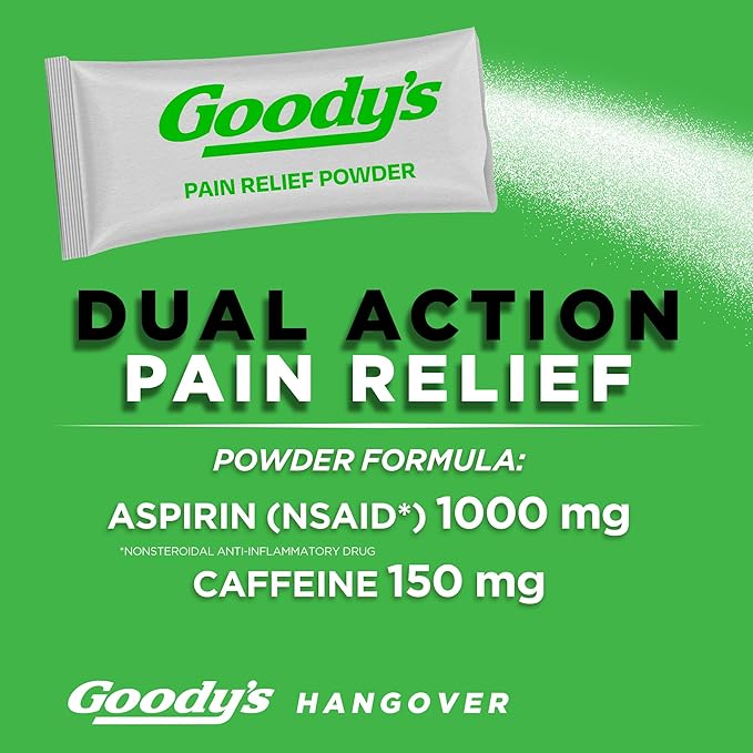 Goody's Hangover Powders for Pain Relief and Mental Alertness Berry Citrus Flavor 16 Dissolvable Packets