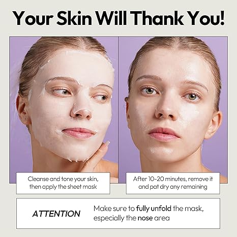 LAPCOS Collagen Sheet Mask – 5-Pack Firming Daily Face Masks with Peptides for Anti-Aging, Wrinkle Minimizing & Hydration – Korean Beauty Skincare