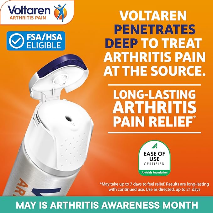 Voltaren Arthritis Pain Relief Gel with Diclofenac Easy Open Cap 100 g Tubes Pack of 2