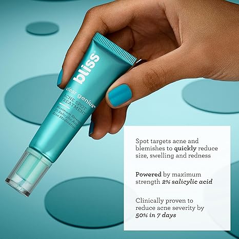 Bliss Clear Genius Acne Spot Treatment – 2% Salicylic Acid, Vegan, Fast-Acting