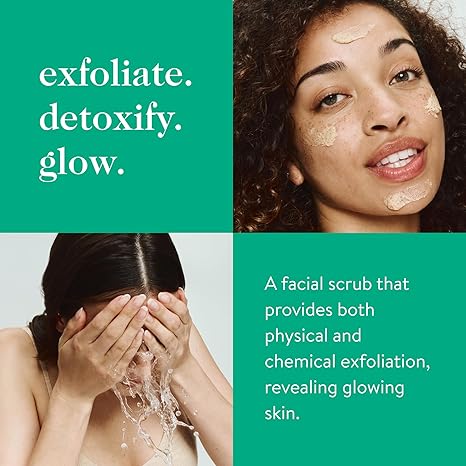 good.clean.goop The Fruit Facial Exfoliating Scrub – AHA Glycolic Acid, Grape Seed & Chia Seed Oil, Gentle Clean Beauty Exfoliator, 2 fl oz