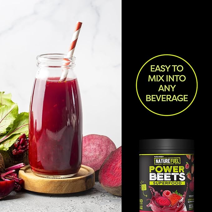 Nature Fuel Power Beets Powder – Mixed Berry Flavor, Concentrated Superfood, Non-GMO, 60 Servings