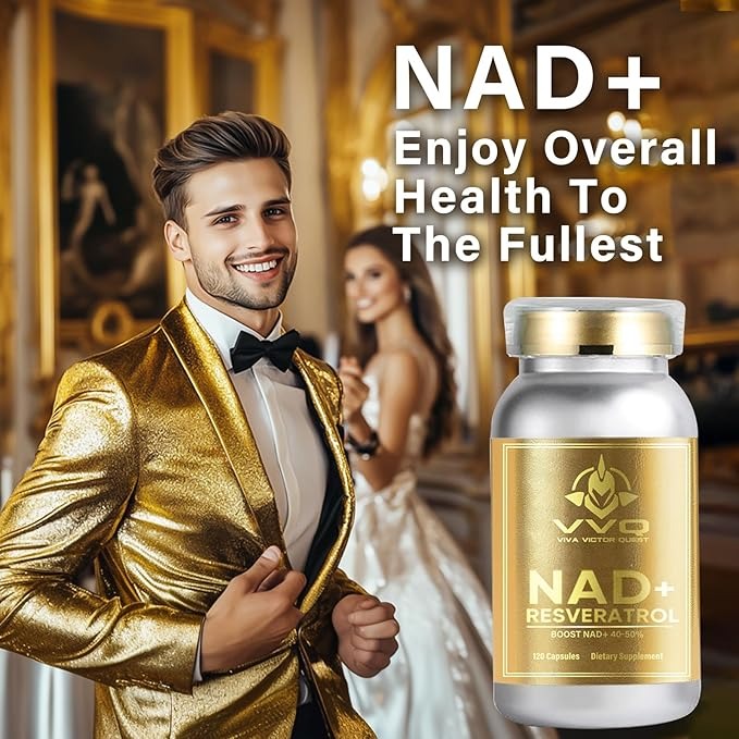 120 Capsule NAD Supplement 1000 mg - True NAD+ & Resveratrol,NMN Alternative for Anti-Aging