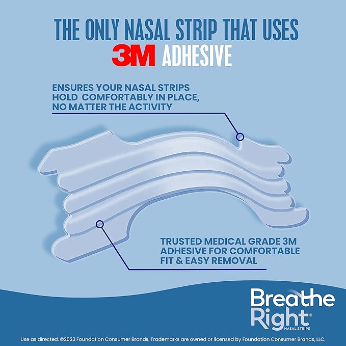 Breathe Right Extra Strength Clear Nasal Strips for Nasal Congestion and Snoring Relief for Sensitive Skin 44 Count