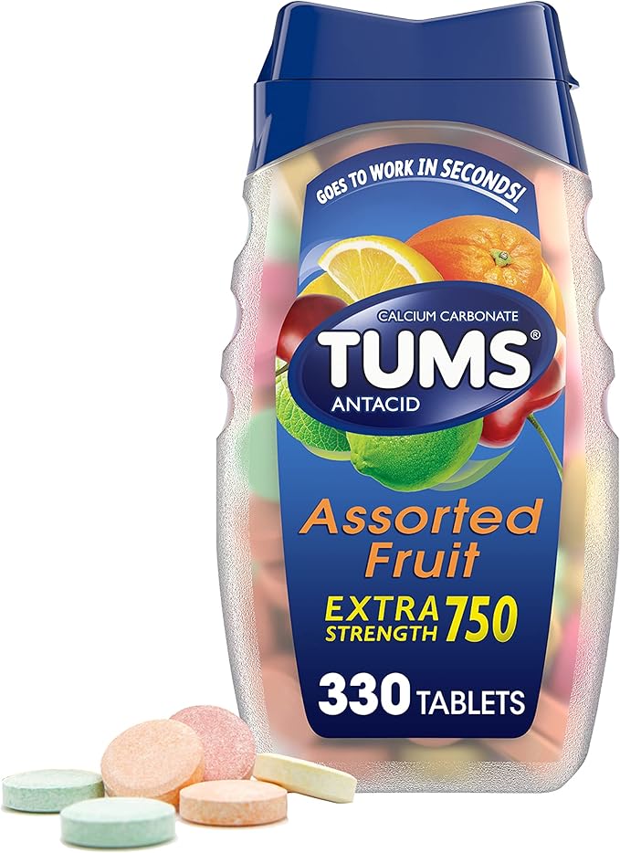 TUMS Extra Strength Chewable Antacid Tablets – 330 Count – Assorted Fruit Flavors – Fast Relief for Heartburn, Acid Indigestion & Sour Stomach