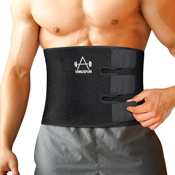 Waist Trimmer Belt, Sweat Band Stomach Wrap, Adjustable Waist Trainer for Men and Women, Workout Support