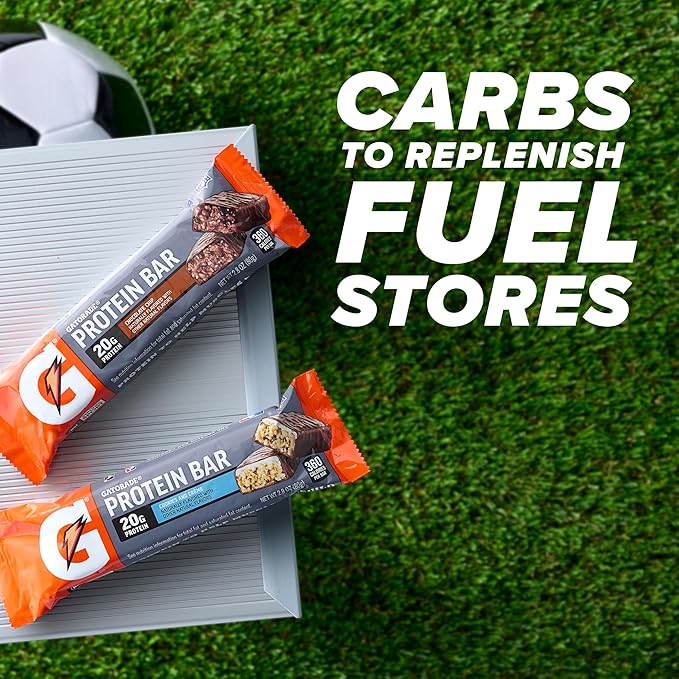Gatorade Whey Protein Recover Bars – Chocolate Chip, Pack of 12, 2.8 oz Each