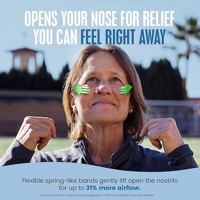 Breathe Right Extra Strength Clear Nasal Strips for Nasal Congestion and Snoring Relief for Sensitive Skin 44 Count