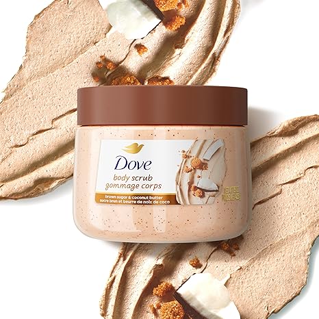 Dove Brown Sugar & Coconut Butter Body Scrub – Exfoliating & Nourishing Sugar Scrub for Smooth, Radiant Skin, 15 oz
