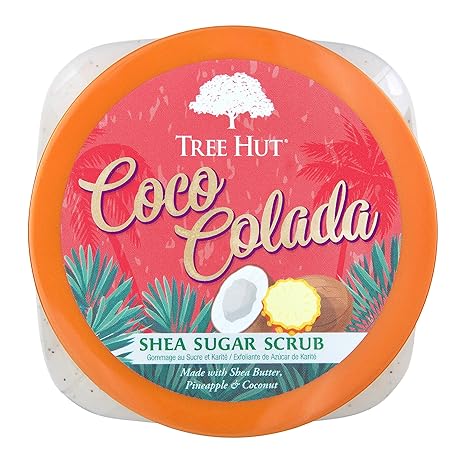 Tree Hut Shea Sugar Scrub Coco Colada – Coconut & Pineapple, Ultra Hydrating Exfoliating Body Scrub – 18 oz