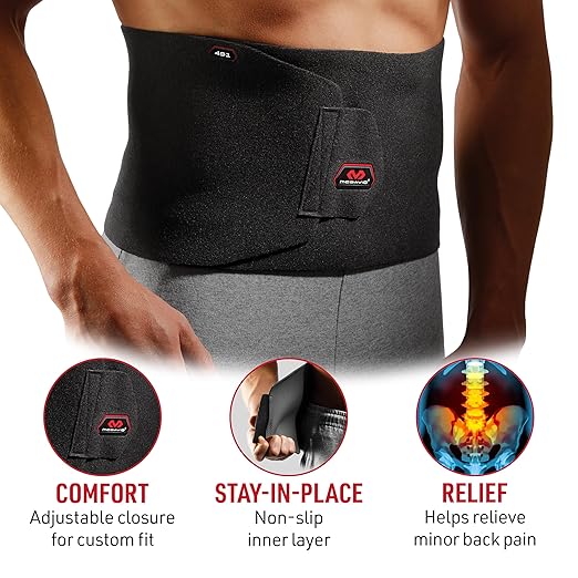 McDavid Sweat Band & Waist Trimmer Belt for Men, Back Support, Posture, Adjustable Waist Trainer, Gym
