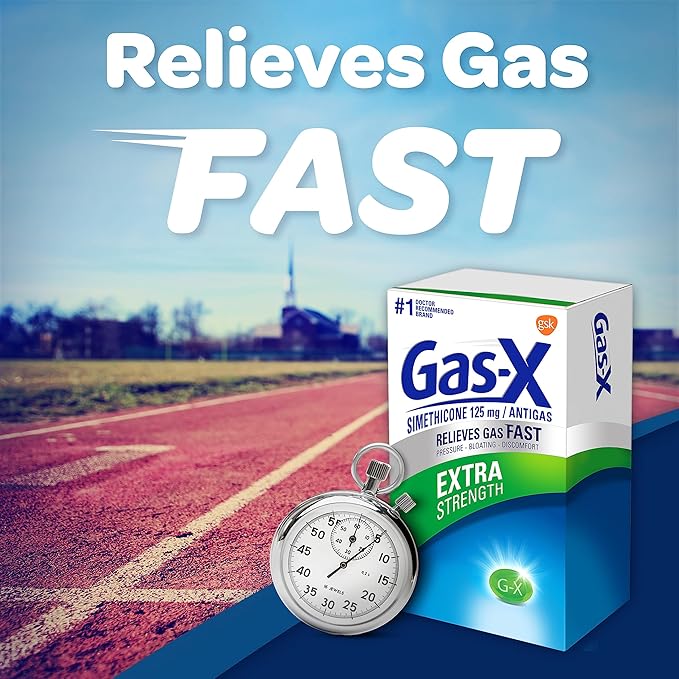 Gas-X Extra Strength Gas Relief Softgels with Simethicone 125 mg – Fast Relief for Gas, Bloating & Discomfort