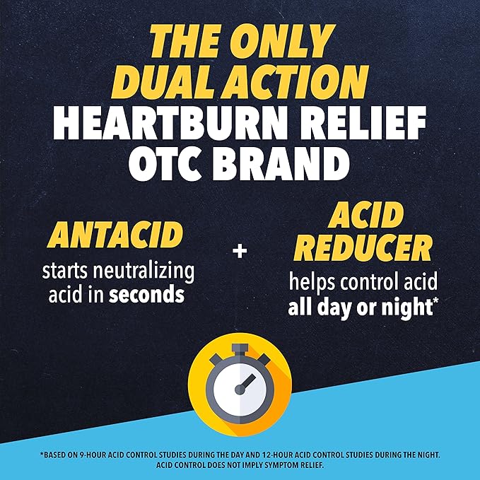 Pepcid Complete Acid Reducer + Antacid Chewables – Dual Action Heartburn Relief Tablets with Famotidine, Calcium Carbonate & Magnesium Hydroxide, Mint, 50 ct