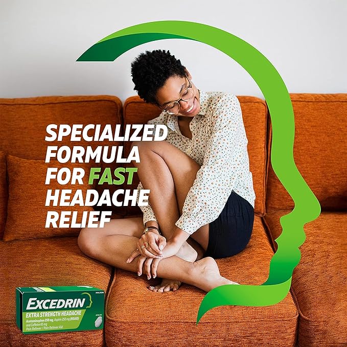 Excedrin Extra Strength Pain Relief Caplets – 200 Count Headache Relief with Acetaminophen, Aspirin & Caffeine Fast-Acting Pain Reliever