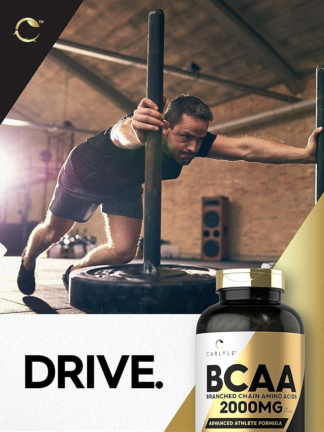 Carlyle BCAA Capsules – 2000mg, 400 Powder Pills, Amino Acids Blend with L-Isoleucine, L-Leucine & L-Valine, Non-GMO, Gluten-Free