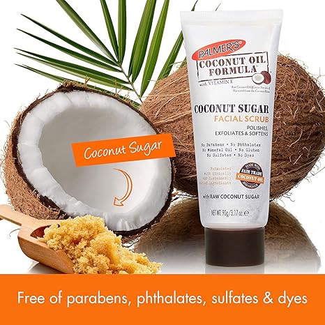 Palmer’s Coconut Oil Sugar Facial Scrub – Gentle Exfoliating, Hydrating & Calming – With Chamomile – 3.17 oz