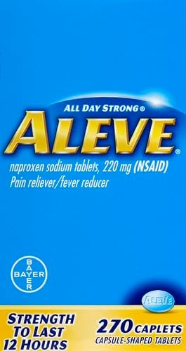 Aleve Pain Reliever and Fever Reducer Caplets – Naproxen Sodium 220 mg (NSAID), Long-Lasting Relief, 270 Count