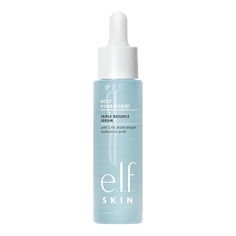 e.l.f. Holy Hydration! Triple Bounce Serum, 1.7% Hyaluronic Acid, Plumping Hydrating Vegan Serum for Dry Skin, 1oz