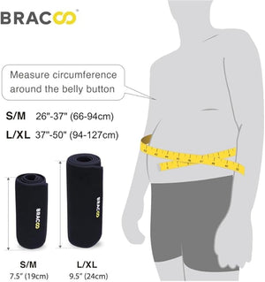 Bracoo Waist Trimmer Wrap, Sweat Sauna Slim Belly Belt, Abdominal Waist Trainer for Men & Women, Core Stability