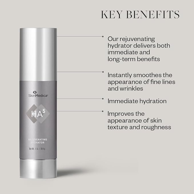 SkinMedica HA5 Rejuvenating Hydrator – Hyaluronic Acid Serum with Five Types of HA – Smooths Fine Lines & Wrinkles – All Skin Types – 2 oz