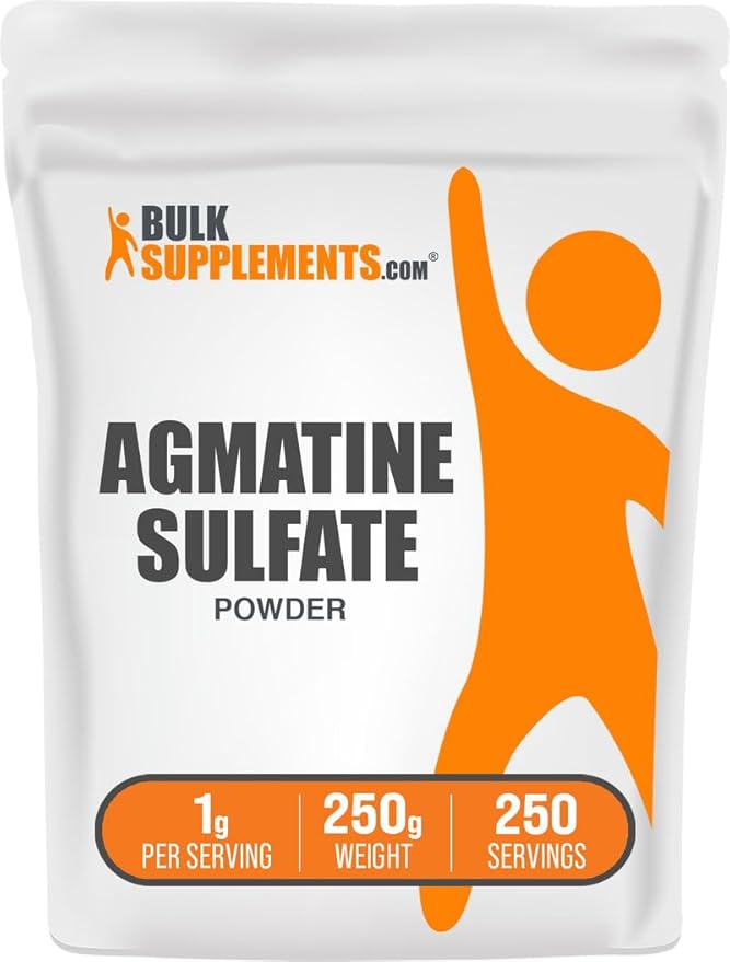 BulkSupplements.com Agmatine Sulfate Powder – Unflavored, Nitric Oxide Booster, 1g Per Serving, 250g