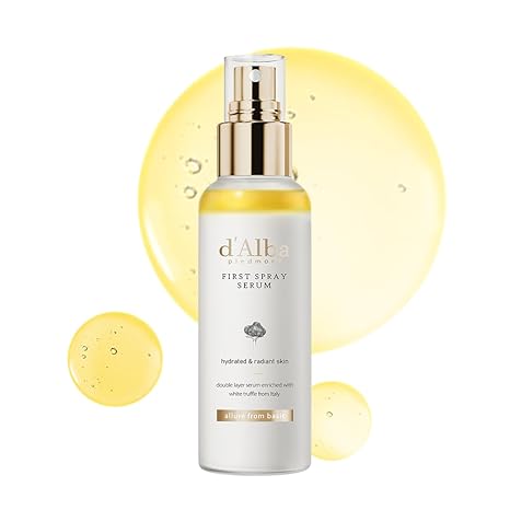 d’alba Piedmont White Truffle First Spray Serum, Vegan Glow Mist, Lightweight Non-Comedogenic Face Moisturizer, Korean Skincare, 100ml