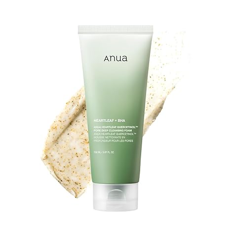ANUA Heartleaf Quercetinol Pore Deep Cleansing Foam – BHA, Hyaluronic Acid, Blackhead Remover, Vegan Korean Face Wash, 150ml