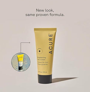 Acure Brightening Day Cream – Radiant Skin Moisturizer with Cica & Argan Oil, Vegan, Lightweight, 1.7 oz