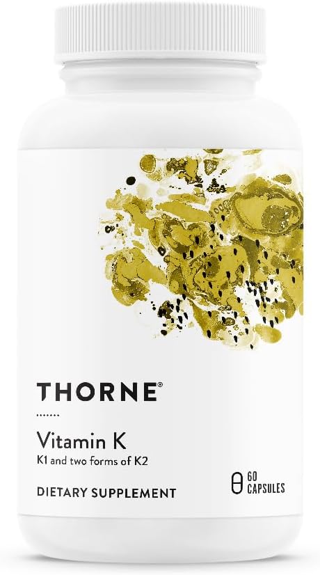 THORNE Vitamin K (3-K Complete) – K1 & K2 (MK-4, MK-7) – Bone & Calcium Support – 60 Capsules
