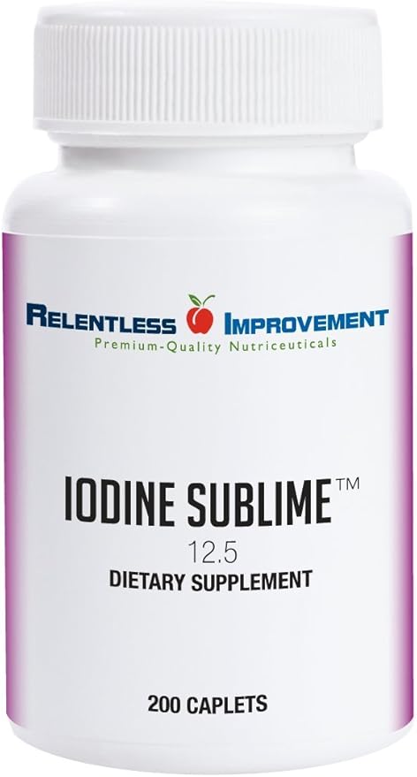 Iodine Sublime 12.5mg – High Potency Potassium Iodide Thyroid Support – 200 Caplets