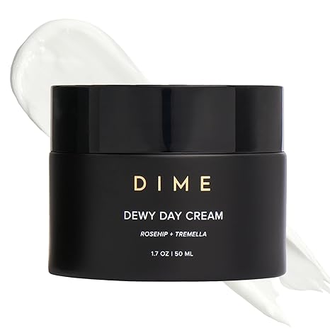 DIME Beauty Dewy Day Cream – Morning Face Moisturizer with Rosehip Oil & Tremella Snow Mushroom, Vegan, Lightweight, 1.7 oz