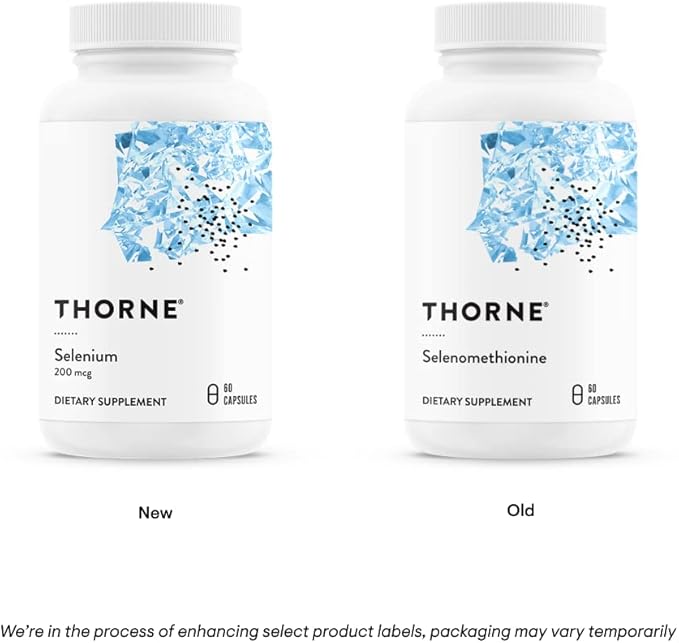 THORNE Selenium 200mcg – Selenomethionine Antioxidant & Immune Support – 60 Capsules