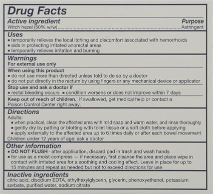 TUCKS Medicated Cooling Pads, 100 Count – Witch Hazel Hemorrhoid Relief & Postpartum Care Wipes