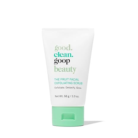 good.clean.goop The Fruit Facial Exfoliating Scrub – AHA Glycolic Acid, Grape Seed & Chia Seed Oil, Gentle Clean Beauty Exfoliator, 2 fl oz