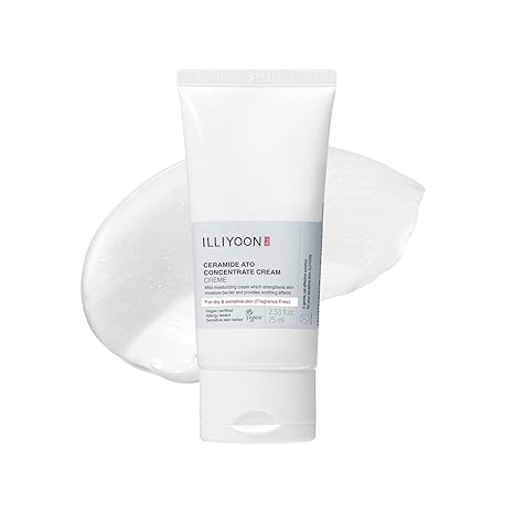 Illiyoon Ceramide Ato Concentrate Cream – 100hr Hydration, Barrier Repair, Vegan Moisturizer for Dry & Sensitive Skin, Face & Body, 2.53 fl oz