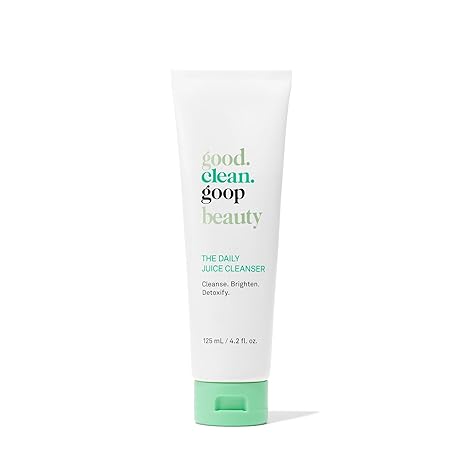 good.clean.goop The Daily Juice Cleanser – Foaming Facial Cleanser with Fruit Enzyme, Chlorella & Spinach, Antioxidant, Vegan, 4.2 fl oz