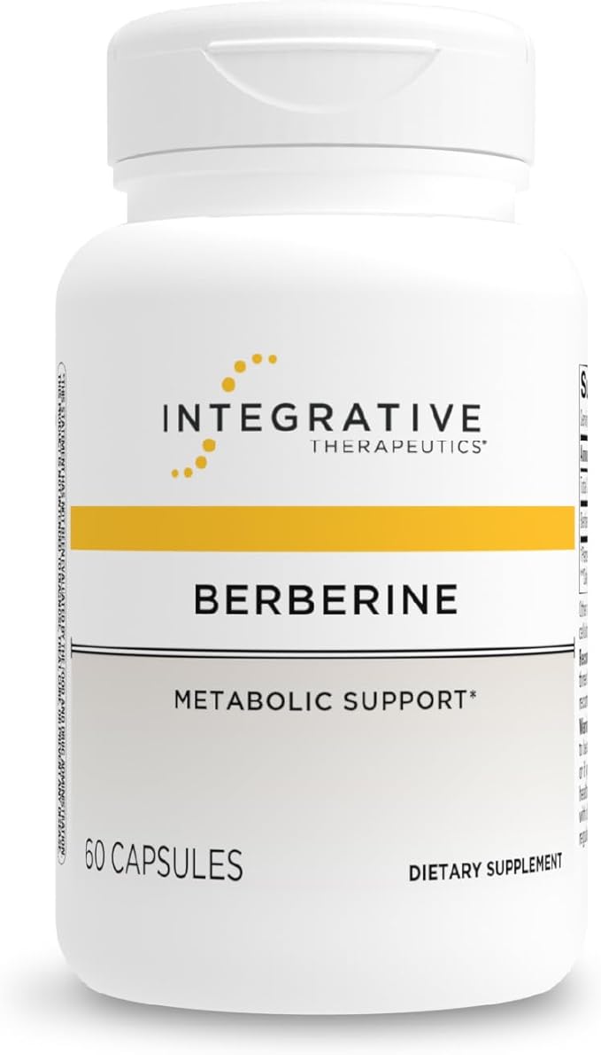 Integrative Therapeutics Berberine HCl 1000–1500mg – Vegan, Gluten-Free – Metabolic & Blood Sugar Support – 60 Capsules