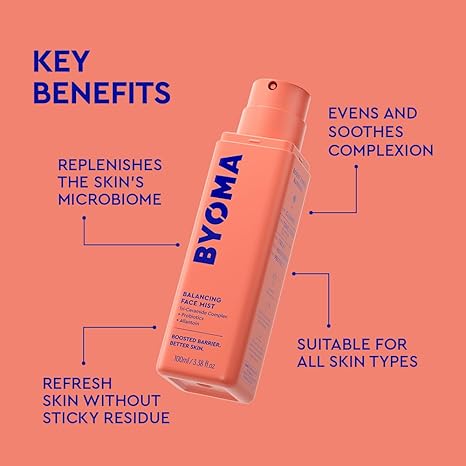 BYOMA Balancing Face Mist – pH Balanced Toner Spray with Ceramides, Probiotics & Allantoin, Alcohol-Free, Vegan, 3.38 fl oz