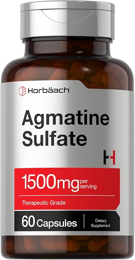 Horbäach Agmatine Sulfate Capsules – 1500mg, 60 Pills, Pharmaceutical Grade, Non-GMO, Gluten-Free