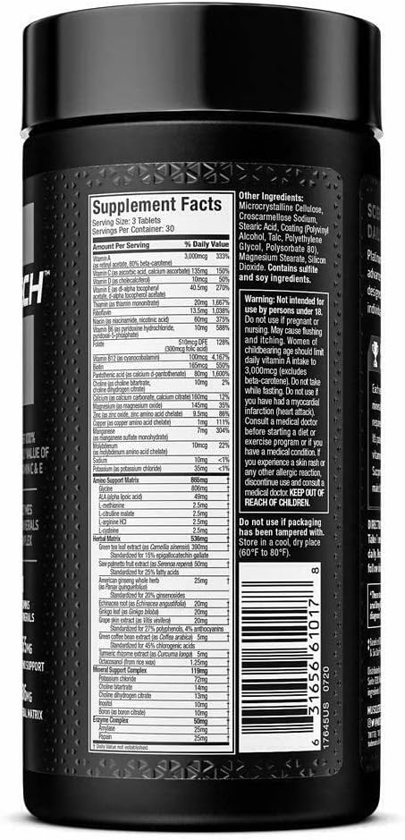 Platinum Multivitamin for Men & Women – Daily Energy, Immune & Workout Support – 18 Vitamins & Minerals – 90 Capsules