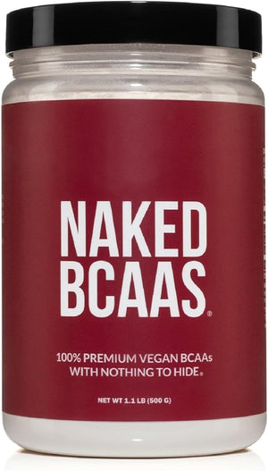 NAKED BCAAs Amino Acids Powder – Pure 2:1:1 Formula, Vegan, Unflavored, 500 Grams, 100 Servings