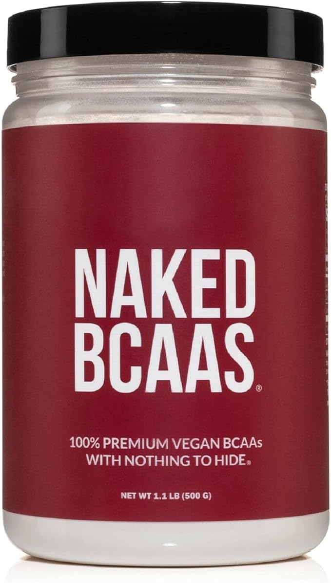 NAKED BCAAs Amino Acids Powder – Pure 2:1:1 Formula, Vegan, Unflavored, 500 Grams, 100 Servings