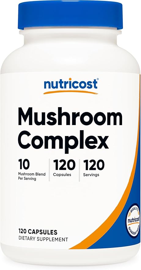 Nutricost Mushroom Complex – 10 Mushroom Immune & Brain Support – 120 Capsules – Non-GMO, Gluten Free