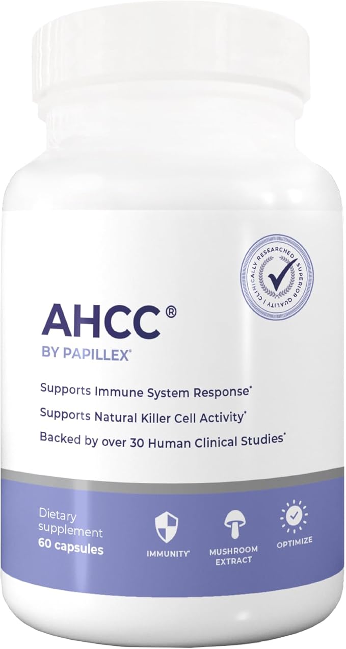 Papillex AHCC Supplement – Maximum Strength Immune & NK Cell Support – 60 Vegan Capsules