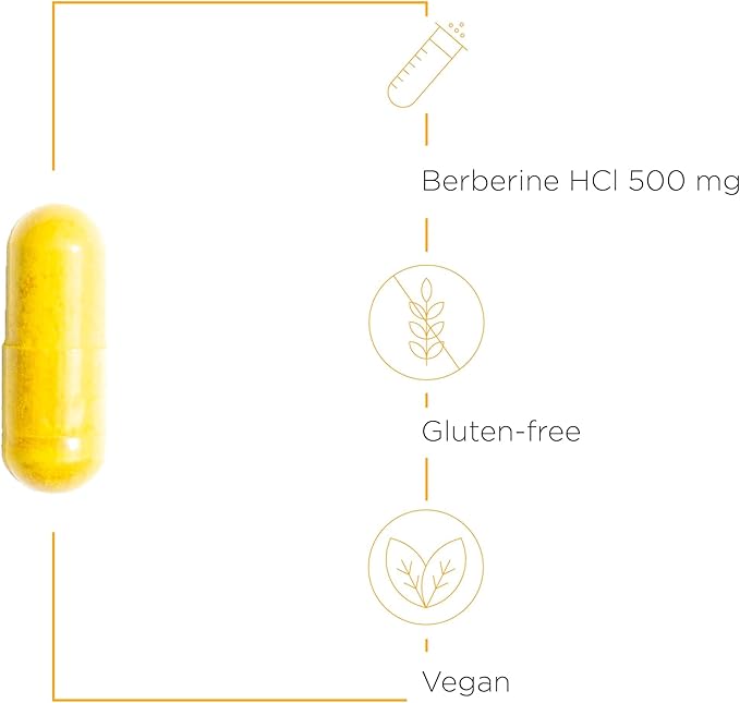 Integrative Therapeutics Berberine HCl 1000–1500mg – Vegan, Gluten-Free – Metabolic & Blood Sugar Support – 60 Capsules