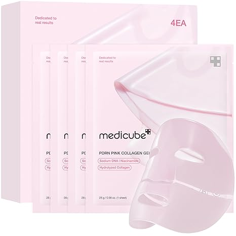 Medicube Salmon DNA PDRN Collagen Jelly Gel Mask – 4-Pack Overnight Face Masks for Glass Skin, Hydrating, Firming & Elasticity – Korean Skincare